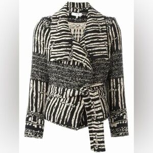 IRO Aska Embroidered Knit Moto Style Jacket with wrap